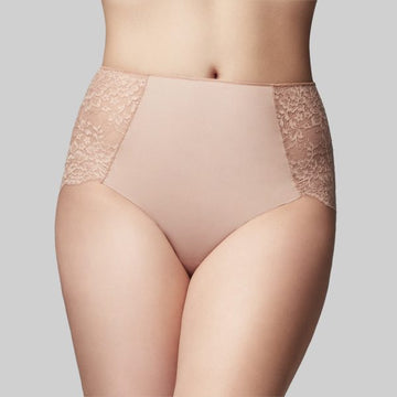 The Knicker Precision Lace Full Brief Nude